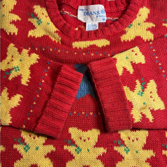 Vintage Deans of Scotland sweater. Teddy Bear motif‎ Ramie/Cotton blend. SZ Med - Picture 5 of 8